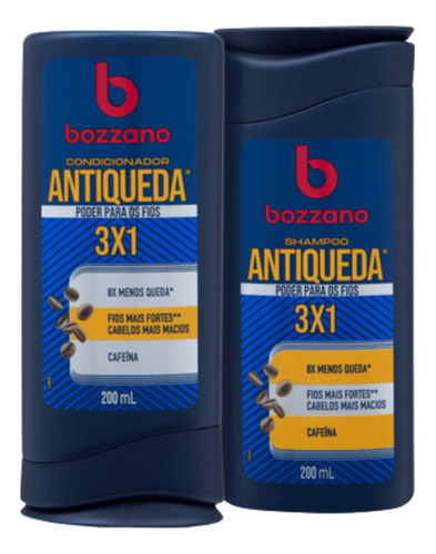  Kit Shampoo Condicionador Antiqueda Masculino Bozzano 200ml