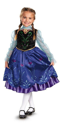 Disney's Frozen Anna Deluxe Para Niñas, Talla M 7/8 Con Lice