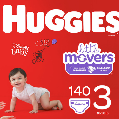 Paquete De 140 Pañales Huggies Little Movers Tamaño 3 De