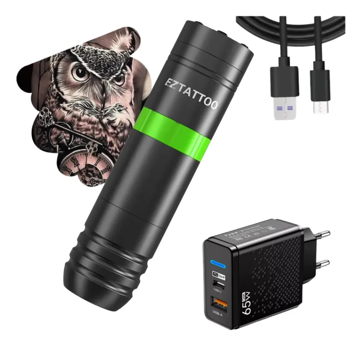 Máquina De Tatuagem Pen Com Bateria Tattoo Ez Cor Modelo 2 (verde)