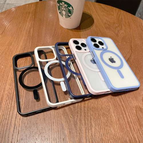 Imagen 3 de 9 de Funda Para iPhone 11 12 13 Pro Max Cromada Compatibl Magsafe