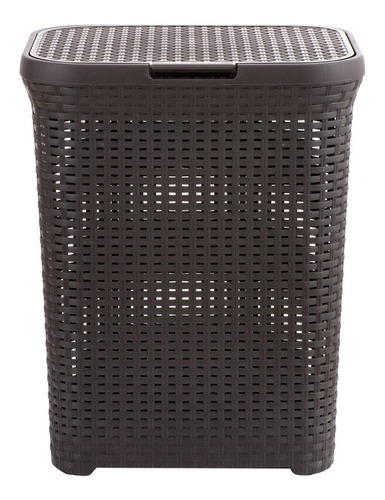 Imagen 2 de 8 de Cesto Canasto Para Ropa Rattan 60 Litros Con Tapa
