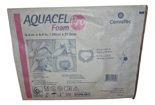 Convatec Apósito Sacro Aquacel Foam Pro 24 Cm X 21 Coral Claro