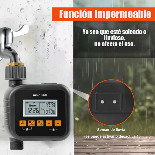 Programador Riego Automatico Timer Digital Con Sensor Lluvia