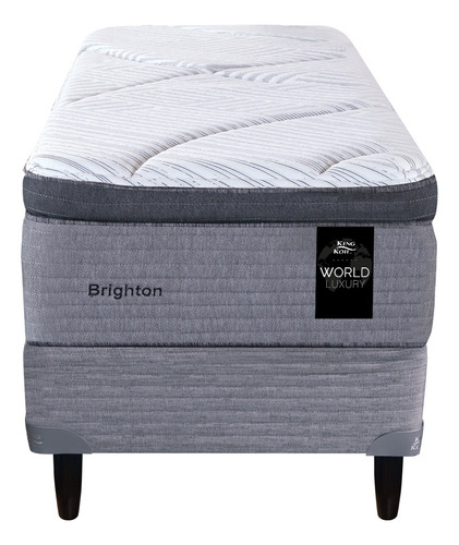 King Koil Brighton 80x190 Resortes Con Pillow Espuma Visco Blanco/gris