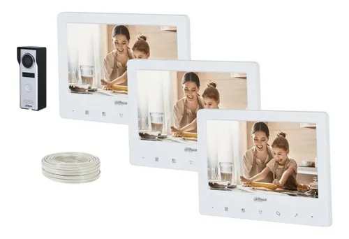 comprar Kit Video Portero 2 Megapixeles 3 Monitores 7 Pulgadas Dahua
