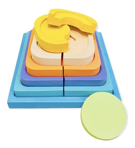 Imagen 7 de 10 de Pirámide De Encastres En Madera Juego Montessori Didactico