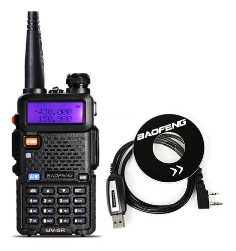 Rádio Comunicador Ht  Walk Talk Baofeng Uv5r + 1 Cabo E Cd