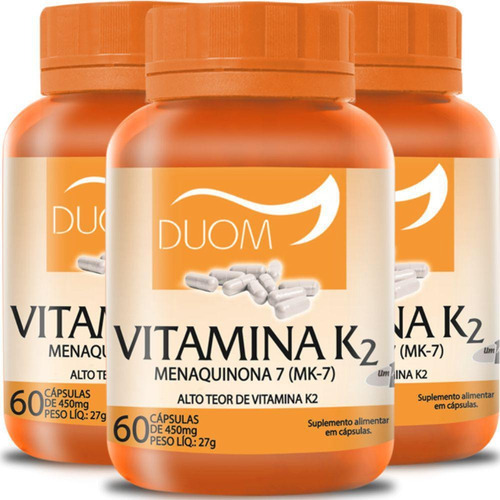 Vitamina K2 Menaquinona 7 Mk-7 1 Cápsula Ao Dia 60 Cáps Duom