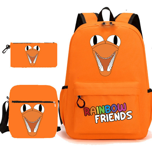 Mochila escolar Genérica Rainbow Friends,School season, school bags, student bags, backpacks color naranja 21L