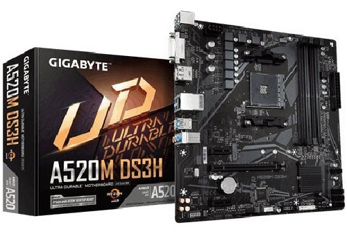  Motherboard Gigabyte A520m Ds3h, Ddr4, 128 Gb, Amd, Mic Atx