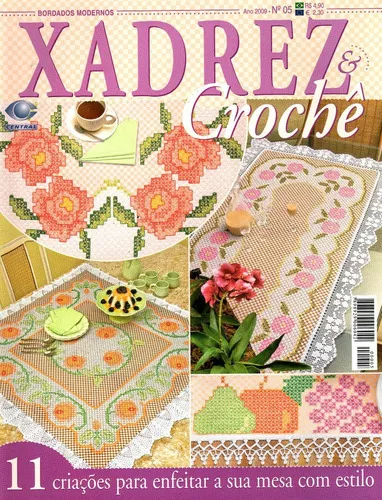 Revista Bordados Modernos Xadrez & Crochê Ano 2009 N° 05