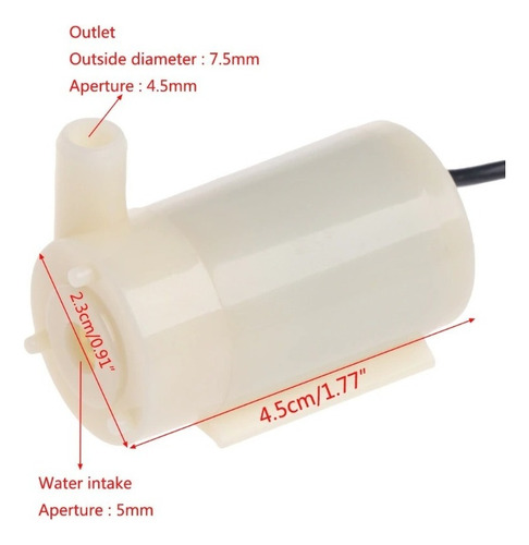 Mini Bomba D'água Submersível P/ Arduino 3v A 6v Dc 120l