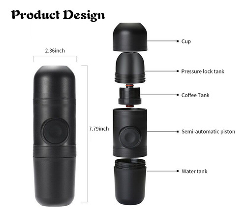 Máquina De Café Manual De 70 Ml Mini Portátil Molido Café Es