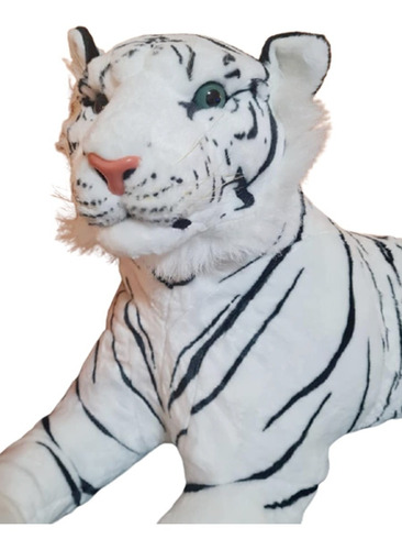Tigre De Peluche Gigante 1.10m Blanco Y Marron
