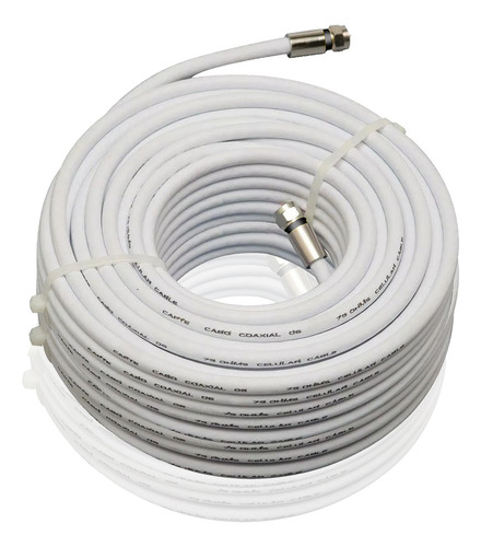 Cabo Rg6 60% De Malha Com Conector De Compressão 20 Mts