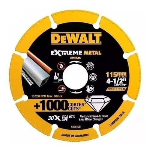 Disco De Diamante Corte Metal 4-1/2  Dw-8545 Dewalt