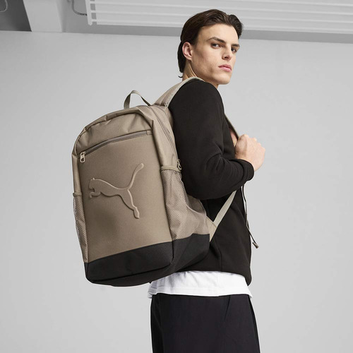 Mochila Puma Buzz para viagem Cor Marrom Design do tecido Liso