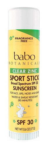 Babo Botanicals Clear Zinc Sport Sunscree Stick Spf 30 Con 1