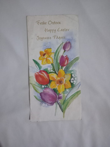 Antigua Tarjeta Postal Felices Pascuas (Usado)
