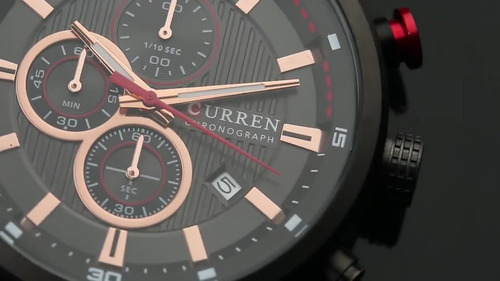 Relogio Masculino Curren Caixa Preta Fosca 50mm Calendario Cronos Funcionais Pùlseira Couro Preto Legitimo Frete Gra