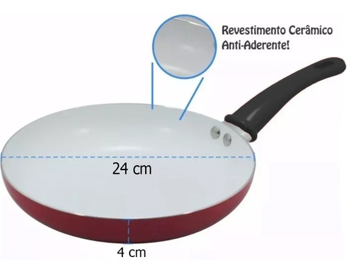 Frigideira Com Revestimento Cerâmico Antiaderente 24cm