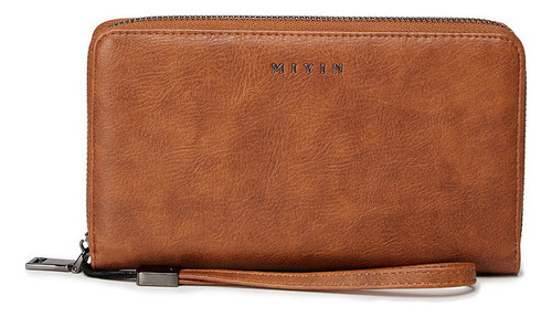 Cartera Con Cremallera Rfid For Mujer, Bolso De Mano De Gra