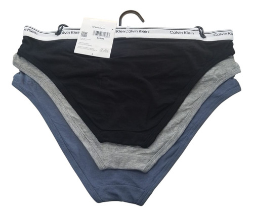 Pack 3 Calzón Bikini Calvin Klein Origin Qp3276x-421 Talla M