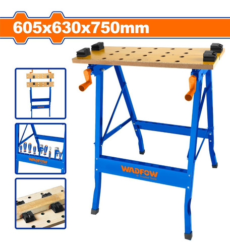 Mesa De Trabajo Plegable 60.5x63x75cm Wadfow Wwe1525 Plaza V