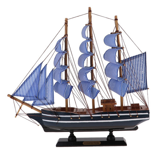 Wooden Boat Decoration 330x55x310mm