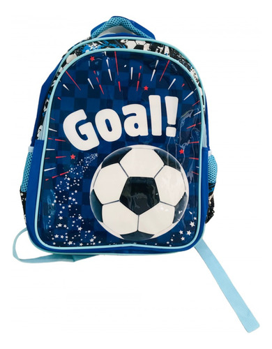 Mochila Escolar Infantil Futbol Goal Grande 15 Pulgadas Niño Diseño de la tela Liso