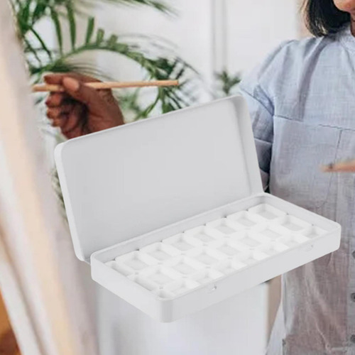 Paleta De Acuarela, Caja De Pintura Con L Con 24 Rejillas