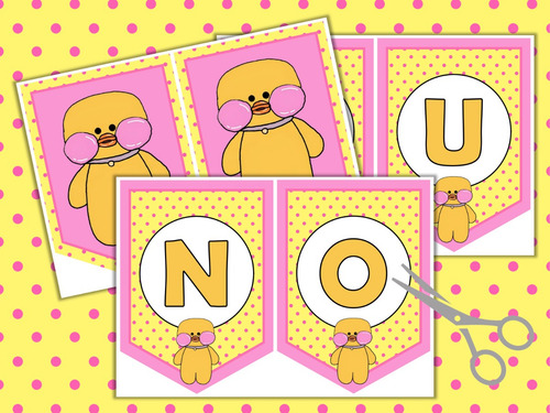 Kit Imprimible Banderín Patito Lalafanfan Tik Tok