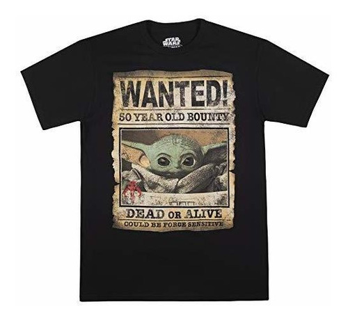 Star Wars Baby Yoda Child Mandalorian Wanted Poster Playera 