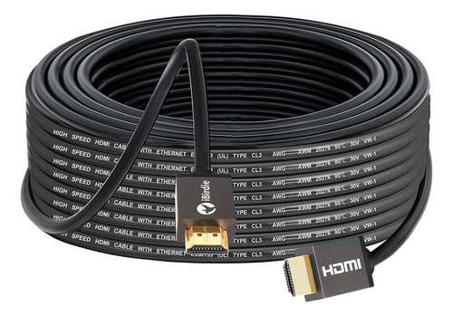 Ibirdie 4k Hdr Cable Hdmi De 50 Pies Para Empotrar En La Par