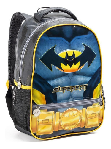 Mochila Infantil Tipo Batman Masculina Costas Escolar Denlex