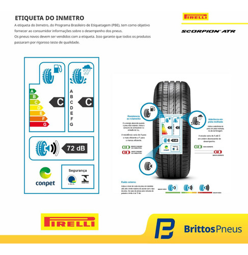 Kit 4 Pneus Pirelli Aro 17 Scorpion Atr 225/65 R17