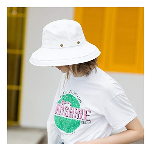 Sombrero De Algodón De Ala Ancha Para Mujer Upf50+