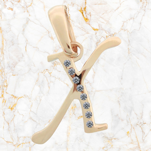 Dije Inicial Letra X Oro 14k Tamaño 2cm + Cadena De Regalo