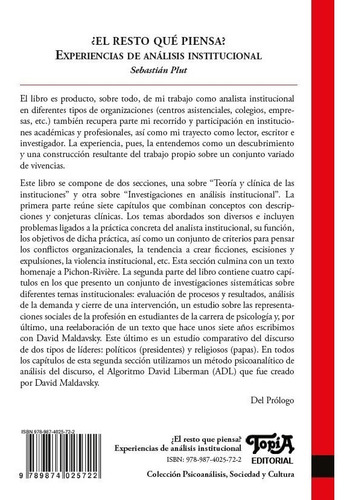 Imagen 2 de 3 de ¿el Resto Qué Piensa? Exp Análisis Institucional. Plut Topia