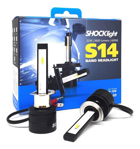 Lâmpada Super Led Nano Shocklight S14 H1 H3 H7 H8 H11 Hb3