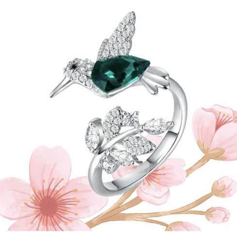 Anilla De Plata De Colibrí Regalo Para Novia