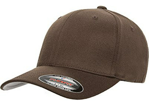 Flexfit Wooly Blend 6477 - Gorra De 6 Paneles, Color Marrón,