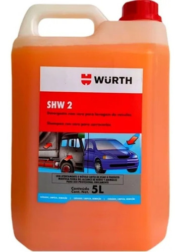 Shampoo Automotivo 5l Wurth Com Cera De Carnauba Shw2