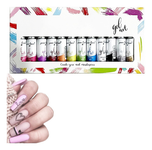 Pinceles Liner Delineado Dibujo Arte En Uñas 12 Pz