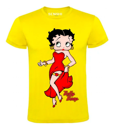 Poleras Diseño Betty Boop Estamoada Dtf Cod 002 - Senshi