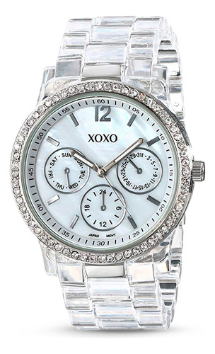 Reloj Xoxo De Mujer Correa Transparente Modelo Xo5529