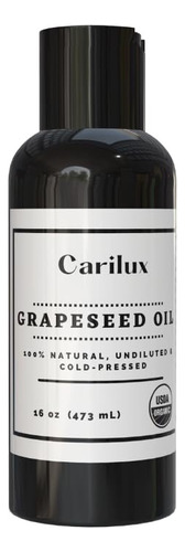 Carilux Aceite De Semilla De Uva Organico De 16 Onzas, 100% 