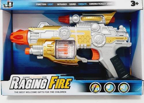 Imagem 6 de 6 de Metralhadora Pistola Brinquedo Tipo Nerf Luz Som Camuflada