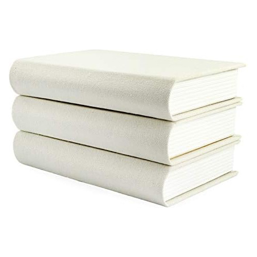 Auldhome Faux Book Stack (cream); Blank Set Of 3 Decora...